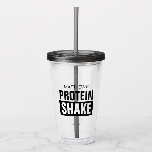 Personalized protein shake Acrylic Tumbler cup Acryl Drinkbeker (Voorkant)
