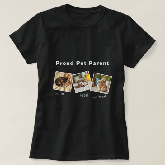 Personalized Proud Pet Parent T-Shirt (Design devant)