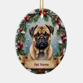 Personalized Pug Christmas Keramisch Ornament (Rechts)