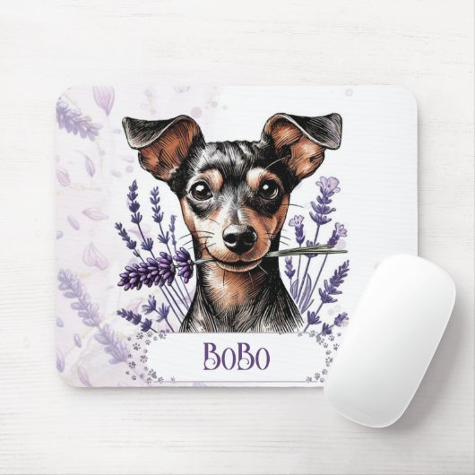 Personalized Pup – Min Pin Muismat (Met muis)
