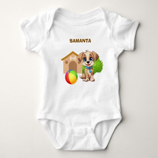 Personalized Puppy Baby Bodysuit (Voorkant)