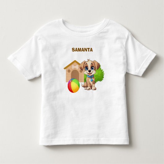 Personalized Puppy Toddler T-Shirt (Devant)