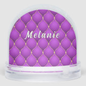 Personalized Purple and Gold Custom Name Sneeuwbol (Achterkant)