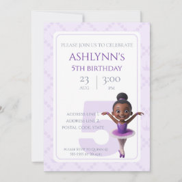Personalized Purple Ballerina Ballet Birthday Kaart