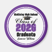 Personalized Purple Class of 2026 Graduation Party Magneet (Voorkant)