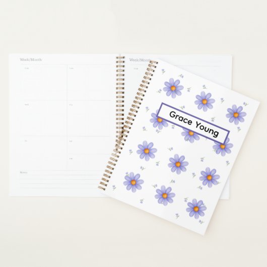 Personalized Purple Daisy Notebook Custom Name (Devant avec enveloppe)