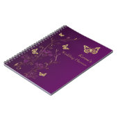 Personalized Purple Gold Butterfly Floral Notebook Notitieboek (Linkerzijde)