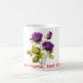 Personalized Purple Rose Mug | Add Your Name, Text (Centre)