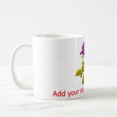 Personalized Purple Rose Mug | Add Your Name, Text (Gauche)