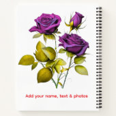 Personalized Purple Rose Notebook | Add Your Name Notitieboek (Achterkant)