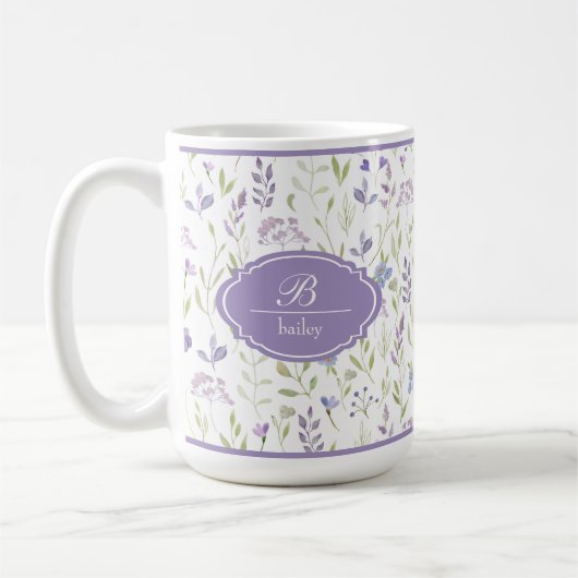 Personalized Purple Wildflower Mug (Gauche)