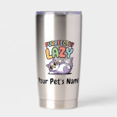 Personalized Purrfectly Lazy Cat Custom Pet Name C Geïsoleerde Drinkbeker (Voorkant)