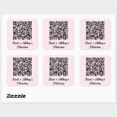 Personalized QR Code Wedding Photo Share Website Vierkante Sticker (Vel)