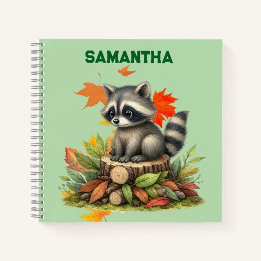 Personalized Raccoon Notebook  Notitieboek (Voorkant)
