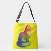 Personalized Rainbow Cat Monogram Crossbody Tas (Achterkant)