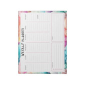 Personalized Rainbow Cloud Border, Weekly Planner Notitieblok (Gedraaid)