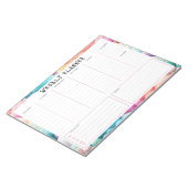 Personalized Rainbow Cloud Border, Weekly Planner Notitieblok (Schuin)