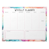 Personalized Rainbow Cloud Border, Weekly Planner Notitieblok (Voorkant)