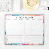 Personalized Rainbow Cloud Border, Weekly Planner Notitieblok