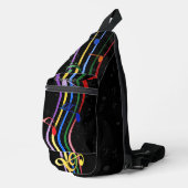 Personalized Rainbow Colored Music Notes Sling Bag (Rechterhoek)