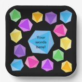 Personalized Rainbow Dice Papieren Bordje (Voorkant)