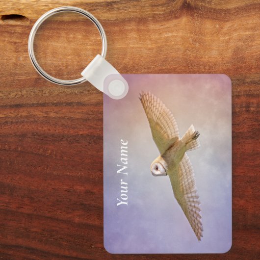 Personalized Rainbow Owl Keychain (Voorkant)