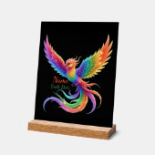 Personalized Rainbow Phoenix Name Birthdate Gift (Angle)