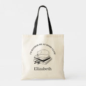 personalized Rather Be in book club Cat Tote Bag (Achterkant)