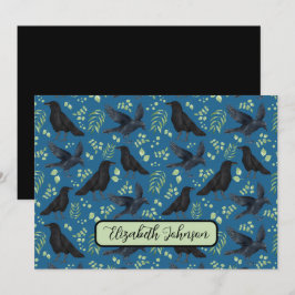 Personalized Ravens Note Card in Blue Notitiekaartje