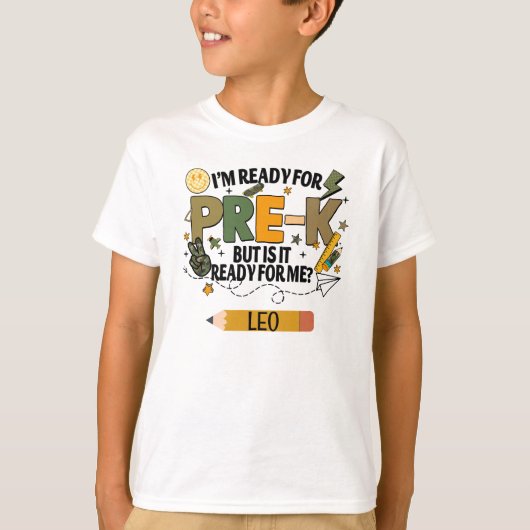 Personalized Ready For Pre-K T-Shirt (Voorkant)