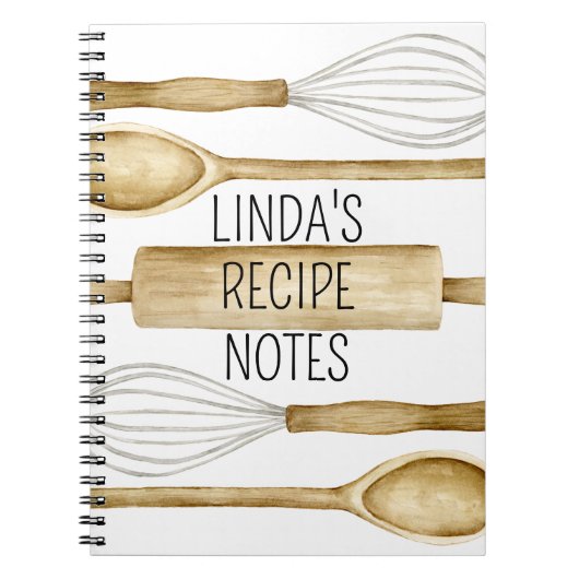 Personalized Recipe Journal or Kitchen Notebook (Devant)