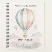Personalized Red/Blue Stripe Hot Air Balloon Planner (Voorkant)