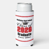 Personalized Red Class of 2026 Graduation Party (Seltzer Voorkant)