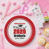 Personalized Red Class of 2026 Graduation Party Papieren Bordje (Feest)