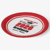 Personalized Red Class of 2026 Graduation Party Papieren Bordje (Gekanteld)