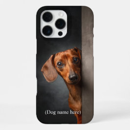 Personalized Red Dachshund Portrait iPhone 16 Pro Max Hoesje