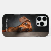 Personalized Red Dachshund Portrait iPhone Hoesje (Achterkant horizontaal)