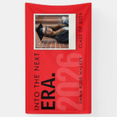 Personalized Red Graduation Photo Banner 2026 (Verticaal)