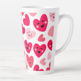 Personalized Red Heart Happy Valentine’s Day Lover Latte Mok