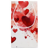 Personalized Red Hearts Small Gift Bag Klein Cadeauzakje (Achterkant)