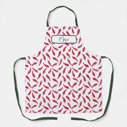 Personalized Red Pepper Apron Schort (Voorkant)