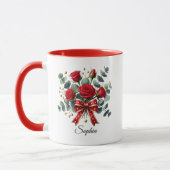 Personalized Red Rose Name Mug Gift (Gauche)