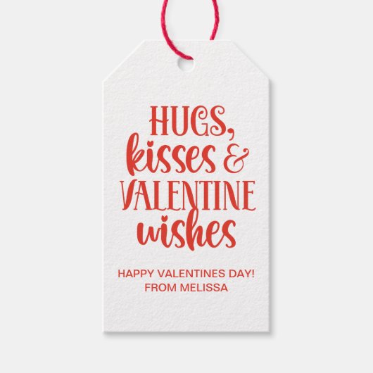 Personalized Red Valentine Wishes Cadeaulabel (Voorkant)