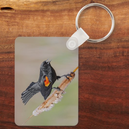 Personalized Red-Winged Blackbird Keychain (Achterkant)