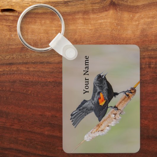 Personalized Red-Winged Blackbird Keychain (Voorkant)