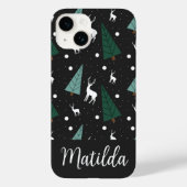 Personalized Reindeer and Christmas trees  Case-Mate iPhone Case (Achterkant)