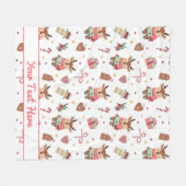 Personalized Reindeer Christmas Fleece Blanket Deken (Voorkant (Horizontaal))