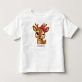 Personalized Reindeer Christmas Youth Shirt (Voorkant)