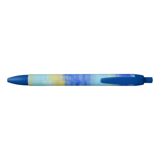 Personalized Relaxing Beach Aqua Abstract Art Blauwe Inkt Pen (Achterkant)
