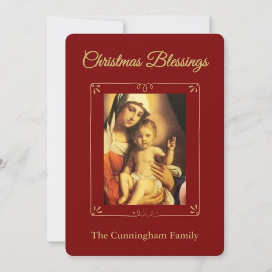 Personalized Religious Christmas Blessings Card Feestdagenkaart (Voorkant)